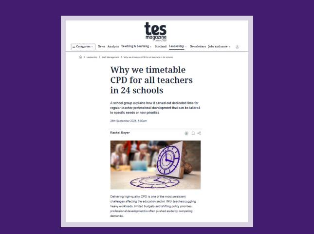 Why we timetable CPD for all teachers in 24 schools