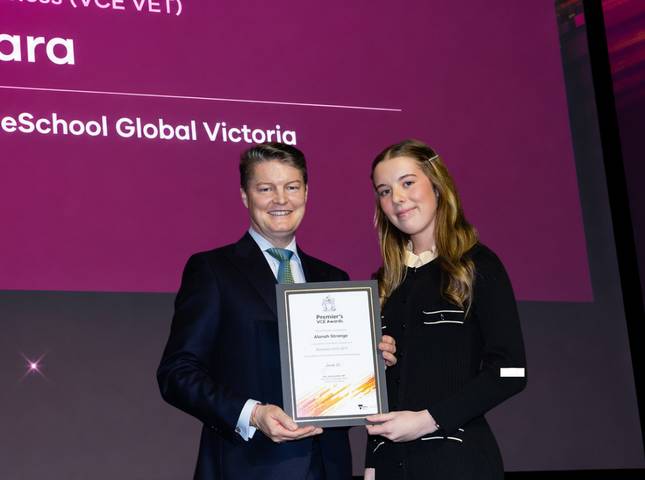 Two OneSchool Global students receive prestigious Victorian academic award