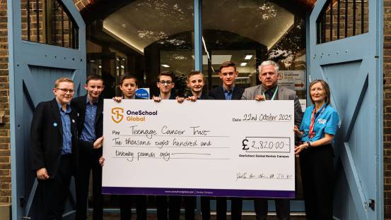 OneSchool Global Kenley students raise £2,820 for Teenage Cancer Trust